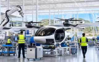 Sản xuất máy bay điện eVTOL. Chỉ mang tính minh họa