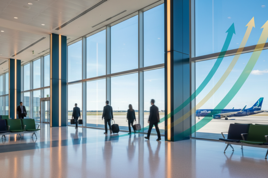 JetBlue Q2 doanh thu tăng. Chỉ mang tính minh họa