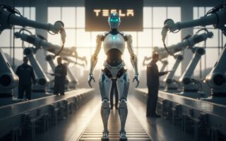 Robot Optimus Tesla sản xuất. Chỉ mang tính minh họa