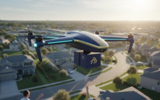 Amazon Prime Air giao hàng drone. Chỉ mang tính minh họa