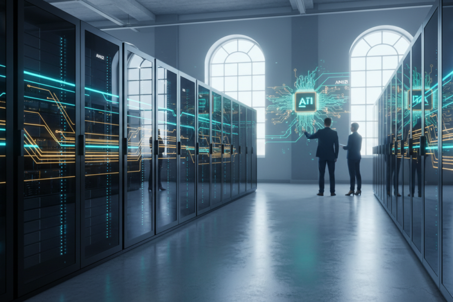 Chip máy chủ và GPU AI. Chỉ mang tính minh họa