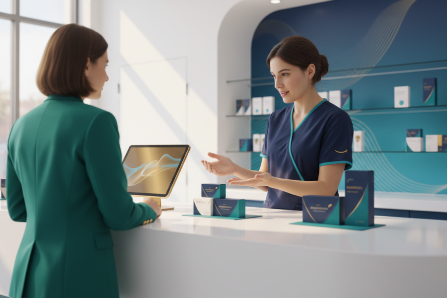 Amazon Pharmacy và Medicare. Chỉ mang tính minh họa