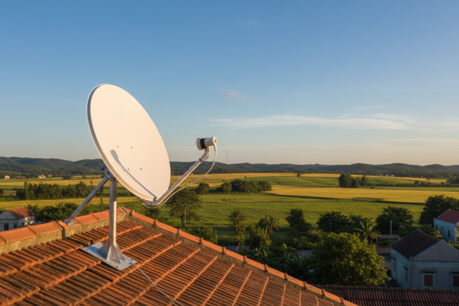 Internet vệ tinh Starlink. Chỉ mang tính minh họa