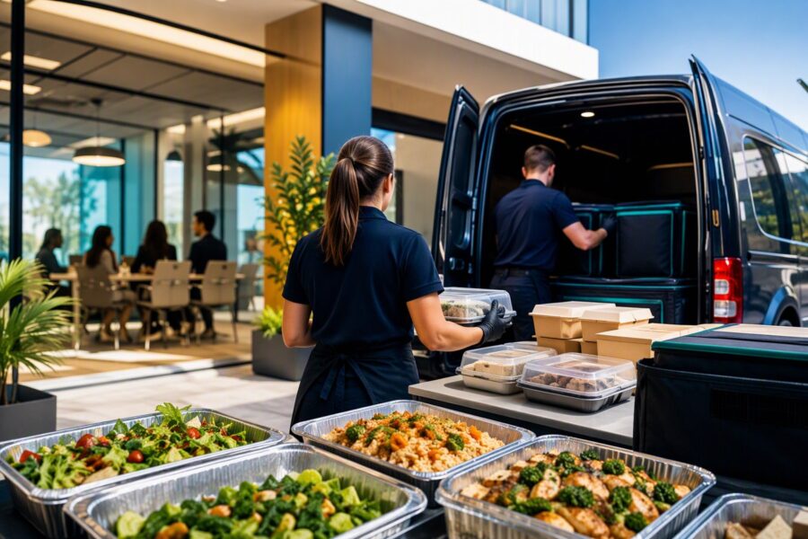Uber mua ezCater. Chỉ mang tính minh họa