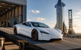 Tesla Roadster và sản xuất 2028. Chỉ mang tính minh họa