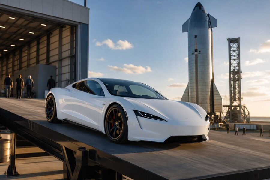 Tesla Roadster và sản xuất 2028. Chỉ mang tính minh họa